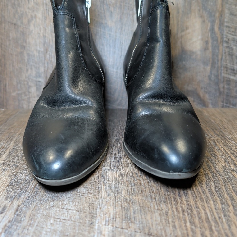 Frye Womens Jennifer Black Leather Pointed Toe Side Zip Ankle Booties Size 8.5 - Picture 3 of 13